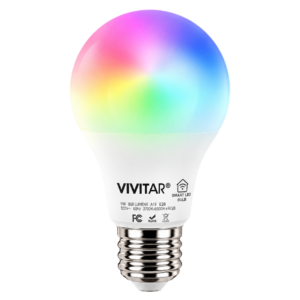 Vivitar Smart Security Wireless Multi-Color LED Bulb – 450 Lumens, Wi-Fi App Control, Soft White & RGB, 40W Equivalent